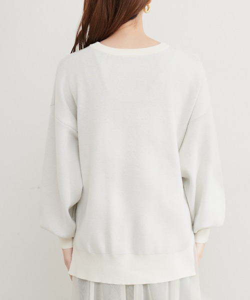 natural couture(ナチュラルクチュール)の「ロゴジャガードもちもちニット(ニット/セーター・レディース・ボルドー/スミクロ/グレー系その他/オフホワイト・FREE)」の10枚目の写真