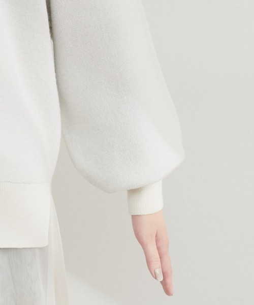 natural couture(ナチュラルクチュール)の「ロゴジャガードもちもちニット(ニット/セーター・レディース・ボルドー/スミクロ/グレー系その他/オフホワイト・FREE)」の12枚目の写真