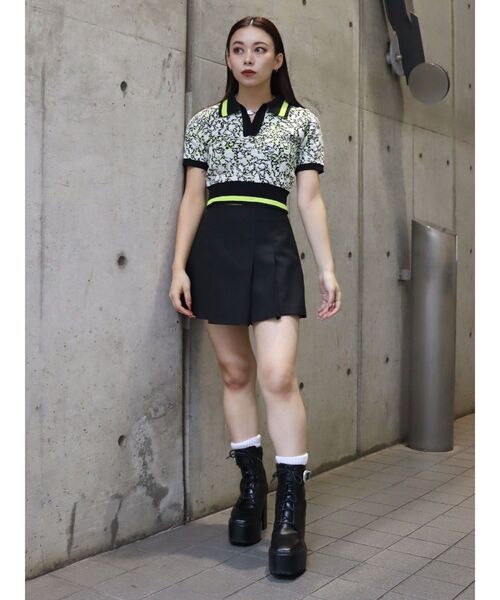 EVRIS（エヴリス）の「アブストラクトジャガードニットトップス（ニット/セーター・レディース・ブラック/ブラウン・FREE）」の6枚目の写真