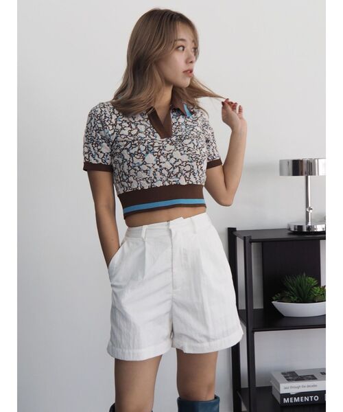 EVRIS（エヴリス）の「アブストラクトジャガードニットトップス（ニット/セーター・レディース・ブラック/ブラウン・FREE）」の10枚目の写真