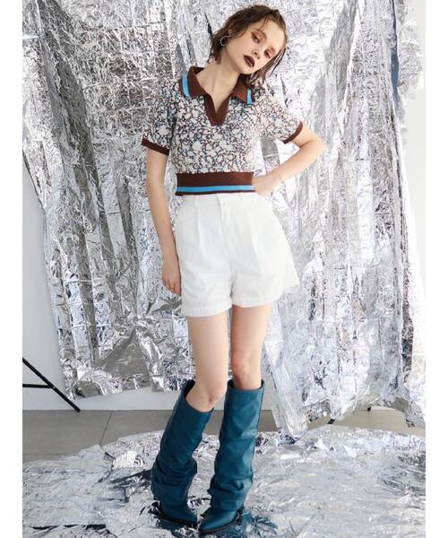 EVRIS（エヴリス）の「アブストラクトジャガードニットトップス（ニット/セーター・レディース・ブラック/ブラウン・FREE）」の14枚目の写真