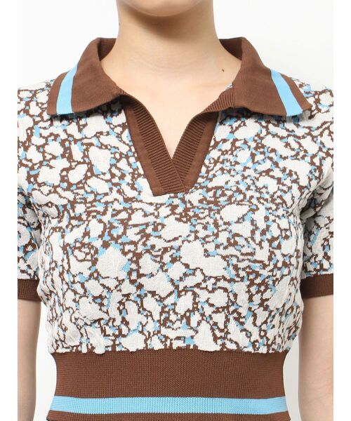EVRIS（エヴリス）の「アブストラクトジャガードニットトップス（ニット/セーター・レディース・ブラック/ブラウン・FREE）」の18枚目の写真