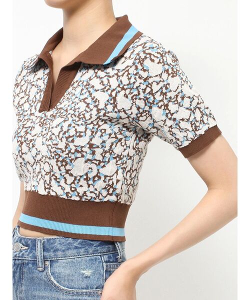 EVRIS（エヴリス）の「アブストラクトジャガードニットトップス（ニット/セーター・レディース・ブラック/ブラウン・FREE）」の19枚目の写真