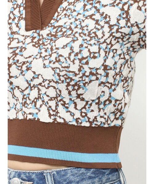 EVRIS（エヴリス）の「アブストラクトジャガードニットトップス（ニット/セーター・レディース・ブラック/ブラウン・FREE）」の20枚目の写真
