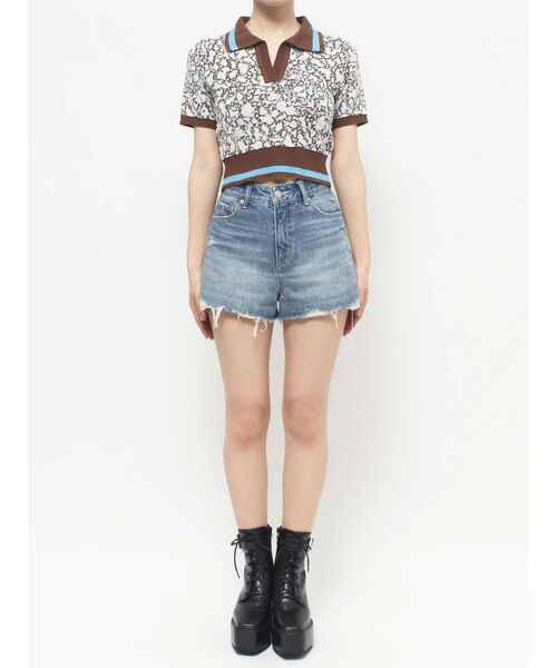 EVRIS（エヴリス）の「アブストラクトジャガードニットトップス（ニット/セーター・レディース・ブラック/ブラウン・FREE）」の21枚目の写真