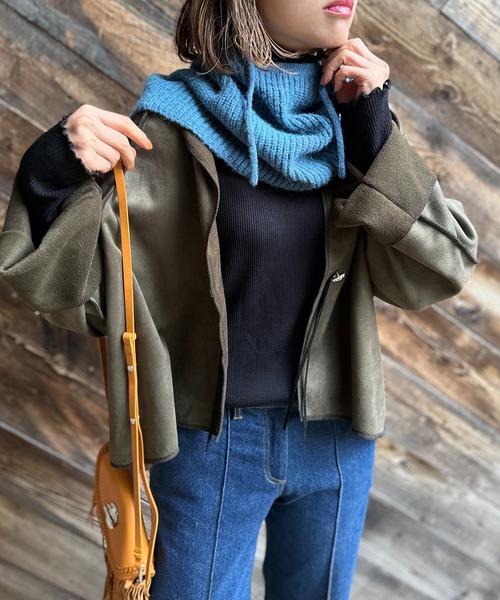 mi via loca（ミヴィアロカ）の「スウェード×ボア 配色ステッチ