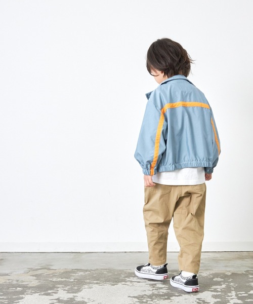 MAKE YOUR DAY（メイクユアデイ）の「ラインナイロンブルゾン■80～140cm（ナイロンジャケット・キッズ・ベージュ/ブルー/ネイビー・140/110/130/100/120/80/90）」の6枚目の写真