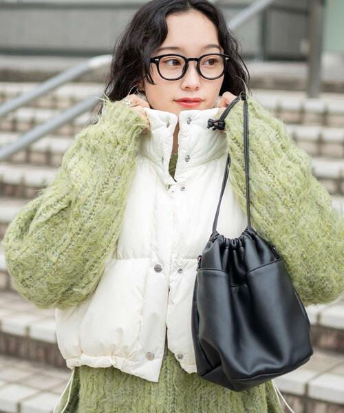 WEGO（ウィゴー）の「WEGO/ショートパテッドベスト（ダウンベスト・レディース・ブラック/オフホワイト/サックスブルー・FREE）」の10枚目の写真