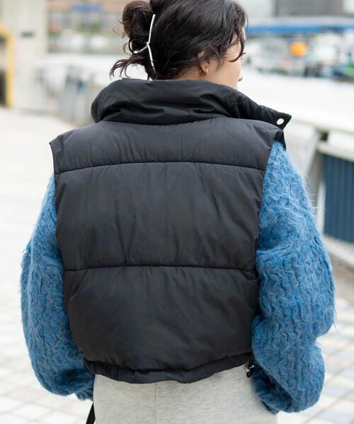 WEGO（ウィゴー）の「WEGO/ショートパテッドベスト（ダウンベスト・レディース・ブラック/オフホワイト/サックスブルー・FREE）」の16枚目の写真