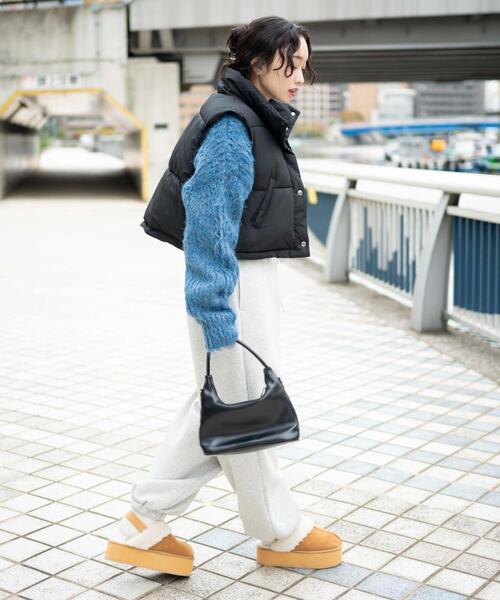 WEGO（ウィゴー）の「WEGO/ショートパテッドベスト（ダウンベスト・レディース・ブラック/オフホワイト/サックスブルー・FREE）」の18枚目の写真