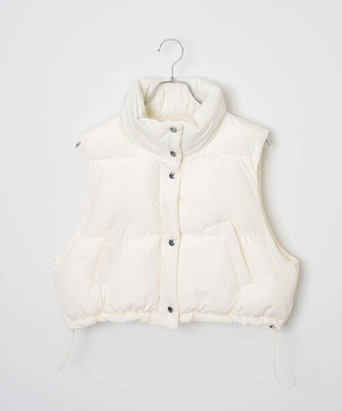 WEGO（ウィゴー）の「WEGO/ショートパテッドベスト（ダウンベスト・レディース・ブラック/オフホワイト/サックスブルー・FREE）」の22枚目の写真