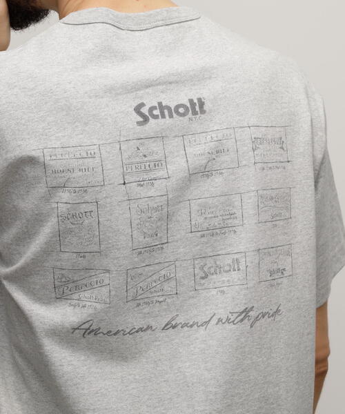 schott（ショット）の「Schott/ショット/T-SHIRT "ARCHIVE STAMPS"/Tシャツ "アーカイブスタンプ"（Tシャツ/カットソー・メンズ・ブラック/ホワイト/グレー・XL/M/S/L）」の20枚目の写真