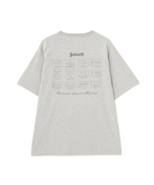 schott（ショット）の「Schott/ショット/T-SHIRT "ARCHIVE STAMPS"/Tシャツ "アーカイブスタンプ"（Tシャツ/カットソー・メンズ・ブラック/ホワイト/グレー・XL/M/S/L）」の18枚目の写真