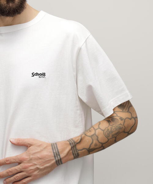 schott（ショット）の「Schott/ショット/T-SHIRT "ARCHIVE STAMPS"/Tシャツ "アーカイブスタンプ"（Tシャツ/カットソー・メンズ・ブラック/ホワイト/グレー・XL/M/S/L）」の11枚目の写真