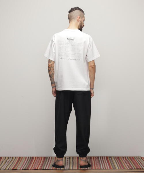 schott（ショット）の「Schott/ショット/T-SHIRT "ARCHIVE STAMPS"/Tシャツ "アーカイブスタンプ"（Tシャツ/カットソー・メンズ・ブラック/ホワイト/グレー・XL/M/S/L）」の8枚目の写真