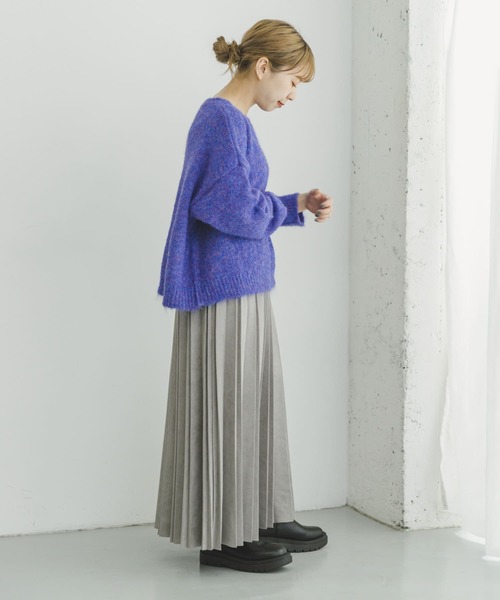 ITEMS URBANRESEARCH（アイテムズ アーバンリサーチ）の「フェイクスエードプリーツスカート（スカート・レディース・オレンジ/チャコールグレー/カーキ/ベージュ系その他・FREE）」の8枚目の写真