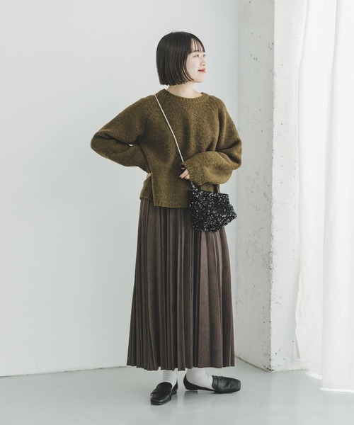 ITEMS URBANRESEARCH（アイテムズ アーバンリサーチ）の「フェイクスエードプリーツスカート（スカート・レディース・オレンジ/チャコールグレー/カーキ/ベージュ系その他・FREE）」の20枚目の写真