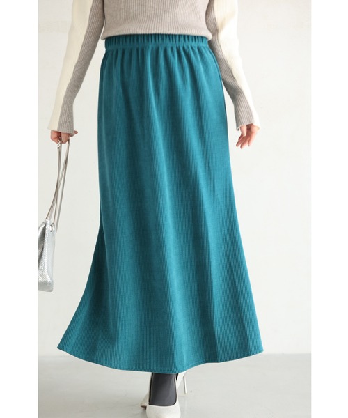 柔らかなコーデュロイ風カラーロングスカート（スカート）｜CAWAII（カワイイ）