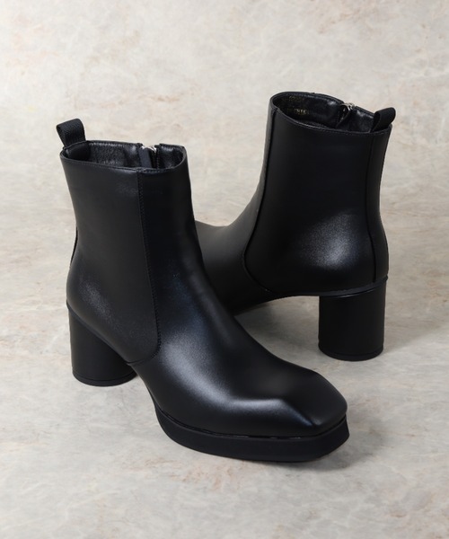 LOVEHUNTER(ラブハンター)の「LOVEHUNTER/円柱ヒール スクエアトゥ ヒールブーツ 7.5cm ストーム付き(6837)(ブーツ・メンズ・ブラック・43/40/41/44/42)」の11枚目の写真