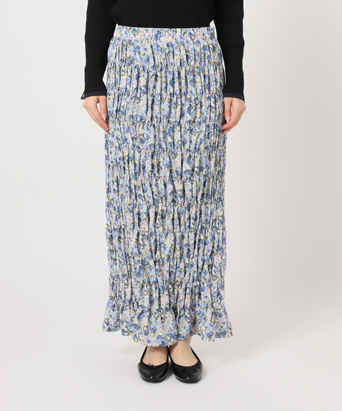 B.C STOCK（ベーセーストック）の「【Gleamy/グリーミー】フラワープリントスカート1（スカート・レディース・ブルー/イエロー・FREE）」の22枚目の写真