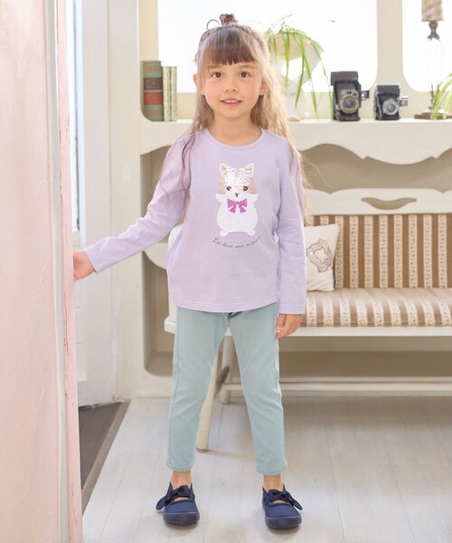 ANY(エニィ)の「ミラクルスパンコール 長袖 Tシャツ(Tシャツ/カットソー・キッズ・ライラック系/ネイビー系/ピンク系・130/120/100/110)」の21枚目の写真