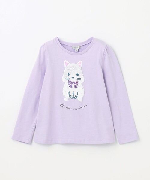 ANY(エニィ)の「ミラクルスパンコール 長袖 Tシャツ(Tシャツ/カットソー・キッズ・ライラック系/ネイビー系/ピンク系・130/120/100/110)」の10枚目の写真