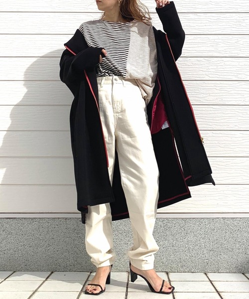 Q(キュー)の「ボーダーアシメロンT(Tシャツ/カットソー・レディース・ブルー系その他/ホワイト系その他・MEDIUM)」の15枚目の写真