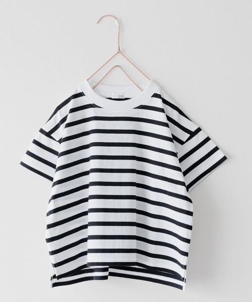 LOWRYS FARM（ローリーズファーム）の「ＵＳＡボーダーＴシャツＳＳ＊　104007（Tシャツ/カットソー・キッズ・レッド/ブラック/ブルー/ピンク/グリーン・110cm/120cm/130cm/140cm/150cm）」の2枚目の写真