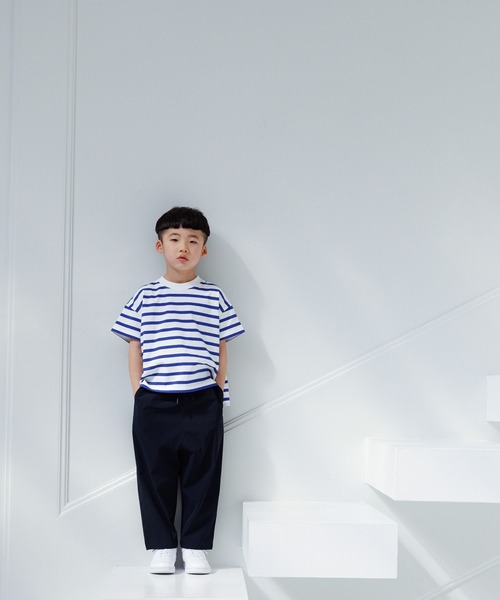 LOWRYS FARM（ローリーズファーム）の「ＵＳＡボーダーＴシャツＳＳ＊　104007（Tシャツ/カットソー・キッズ・レッド/ブラック/ブルー/ピンク/グリーン・110cm/120cm/130cm/140cm/150cm）」の15枚目の写真