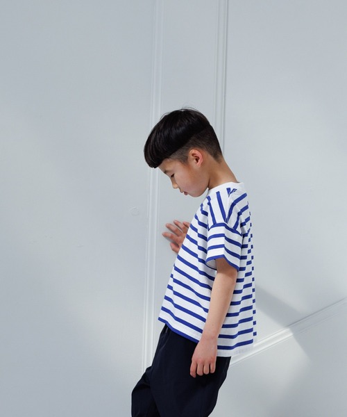 LOWRYS FARM（ローリーズファーム）の「ＵＳＡボーダーＴシャツＳＳ＊　104007（Tシャツ/カットソー・キッズ・レッド/ブラック/ブルー/ピンク/グリーン・110cm/120cm/130cm/140cm/150cm）」の18枚目の写真