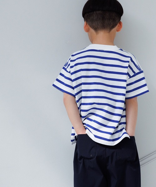 LOWRYS FARM（ローリーズファーム）の「ＵＳＡボーダーＴシャツＳＳ＊　104007（Tシャツ/カットソー・キッズ・レッド/ブラック/ブルー/ピンク/グリーン・110cm/120cm/130cm/140cm/150cm）」の19枚目の写真