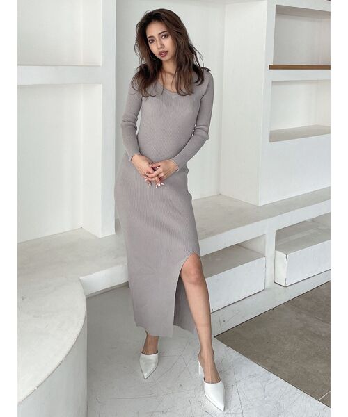 GYDA（ジェイダ）の「2WAYロングニットワンピース（ワンピース・レディース・グレー/ブラック・FREE）」の6枚目の写真