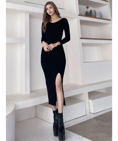 GYDA（ジェイダ）の「2WAYロングニットワンピース（ワンピース・レディース・グレー/ブラック・FREE）」の12枚目の写真