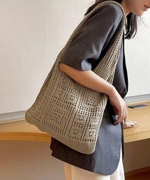 ニットバッグ クロシェ編み トートバッグ