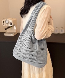 ニットバッグ クロシェ編み トートバッグ