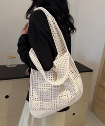ニットバッグ クロシェ編み トートバッグ