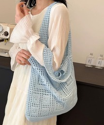 ニットバッグ クロシェ編み トートバッグ
