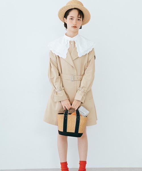 pom ponette junior 【AMI】 ショートン長袖トレンチコート pom ponette junior（ポンポネットジュニア）の「【AMI】ショートン