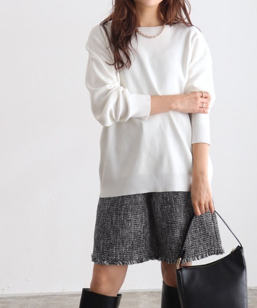 Pierrot(ピエロ)の「ツイードショートパンツ(その他パンツ・レディース・ブラック/ネイビー・M/L/PM)」の2枚目の写真