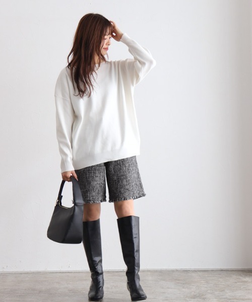 Pierrot(ピエロ)の「ツイードショートパンツ(その他パンツ・レディース・ブラック/ネイビー・M/L/PM)」の4枚目の写真