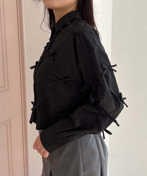 one after another NICE CLAUP(ワンアフターアナザーナイスクラップ)の「リボンいっぱいショートシャツ blouse collection(シャツ/ブラウス・レディース・サックスブルー/ブラック/オフホワイト・FREE)」の21枚目の写真