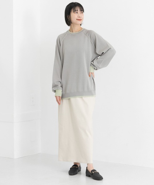 SENSE OF PLACE by URBAN RESEARCH（センスオブプレイスバイアーバンリサーチ）の「『ユニセックス』『洗濯可』リブハイショクラインセーター（ニット/セーター・メンズ・ネイビー/ライトベージュ/グレー・MEDIUM/LARGE）」の8枚目の写真