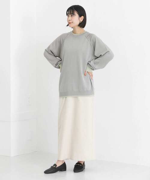 SENSE OF PLACE by URBAN RESEARCH（センスオブプレイスバイアーバンリサーチ）の「『ユニセックス』『洗濯可』リブハイショクラインセーター（ニット/セーター・メンズ・ネイビー/ライトベージュ/グレー・MEDIUM/LARGE）」の9枚目の写真