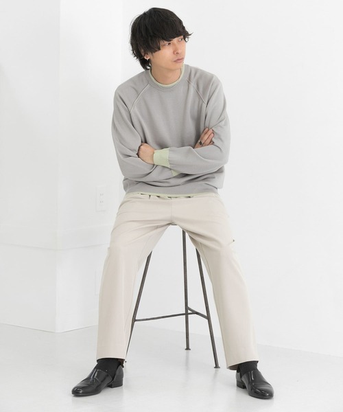 SENSE OF PLACE by URBAN RESEARCH（センスオブプレイスバイアーバンリサーチ）の「『ユニセックス』『洗濯可』リブハイショクラインセーター（ニット/セーター・メンズ・ネイビー/ライトベージュ/グレー・MEDIUM/LARGE）」の11枚目の写真