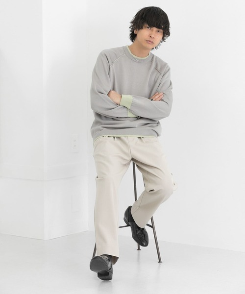 SENSE OF PLACE by URBAN RESEARCH（センスオブプレイスバイアーバンリサーチ）の「『ユニセックス』『洗濯可』リブハイショクラインセーター（ニット/セーター・メンズ・ネイビー/ライトベージュ/グレー・MEDIUM/LARGE）」の13枚目の写真