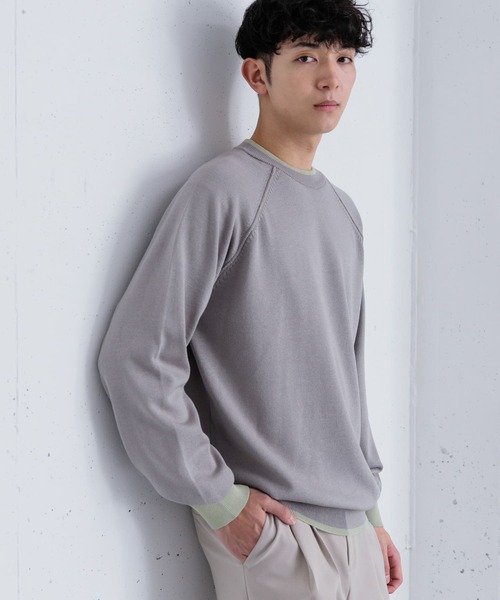 SENSE OF PLACE by URBAN RESEARCH（センスオブプレイスバイアーバンリサーチ）の「『ユニセックス』『洗濯可』リブハイショクラインセーター（ニット/セーター・メンズ・ネイビー/ライトベージュ/グレー・MEDIUM/LARGE）」の18枚目の写真