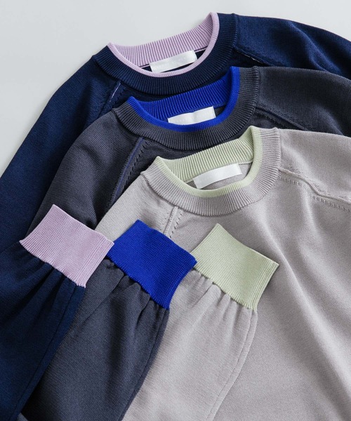 SENSE OF PLACE by URBAN RESEARCH（センスオブプレイスバイアーバンリサーチ）の「『ユニセックス』『洗濯可』リブハイショクラインセーター（ニット/セーター・メンズ・ネイビー/ライトベージュ/グレー・MEDIUM/LARGE）」の20枚目の写真