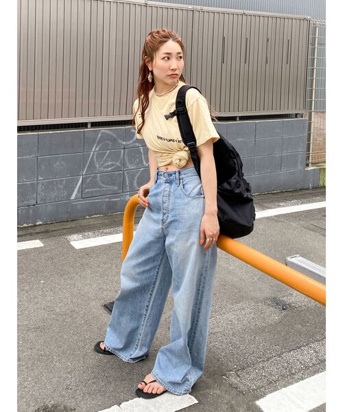 Ungrid（アングリッド）の「ミックスロゴデザインTee（Tシャツ/カットソー・レディース・チャコールグレー/オフホワイト/イエロー・FREE）」の9枚目の写真