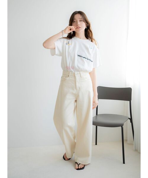 Ungrid（アングリッド）の「ミックスロゴデザインTee（Tシャツ/カットソー・レディース・チャコールグレー/オフホワイト/イエロー・FREE）」の14枚目の写真