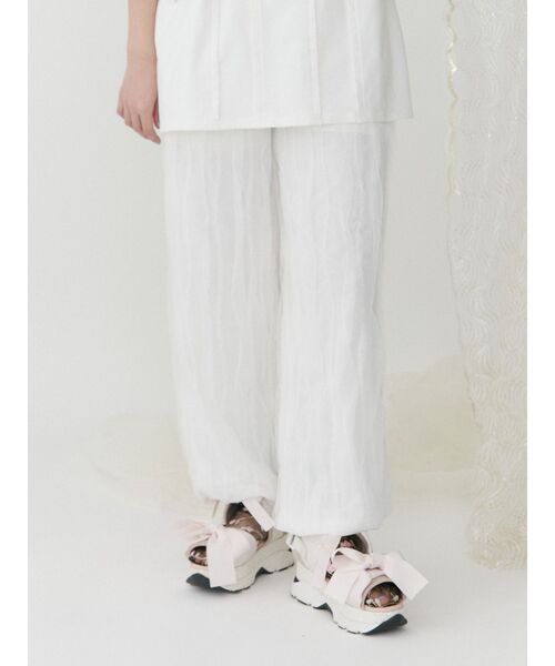 merry jenny（メリージェニー）の「チュールパラシュートパンツ（カーゴパンツ・レディース・オフホワイト/ブラック/ピンク・FREE）」の5枚目の写真